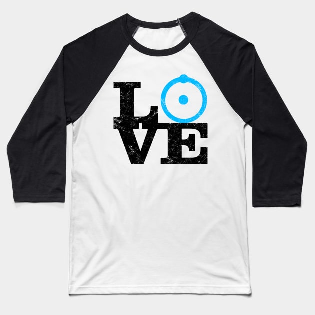 Love Doctor Manhattan Watchmen Baseball T-Shirt by Coccomedian